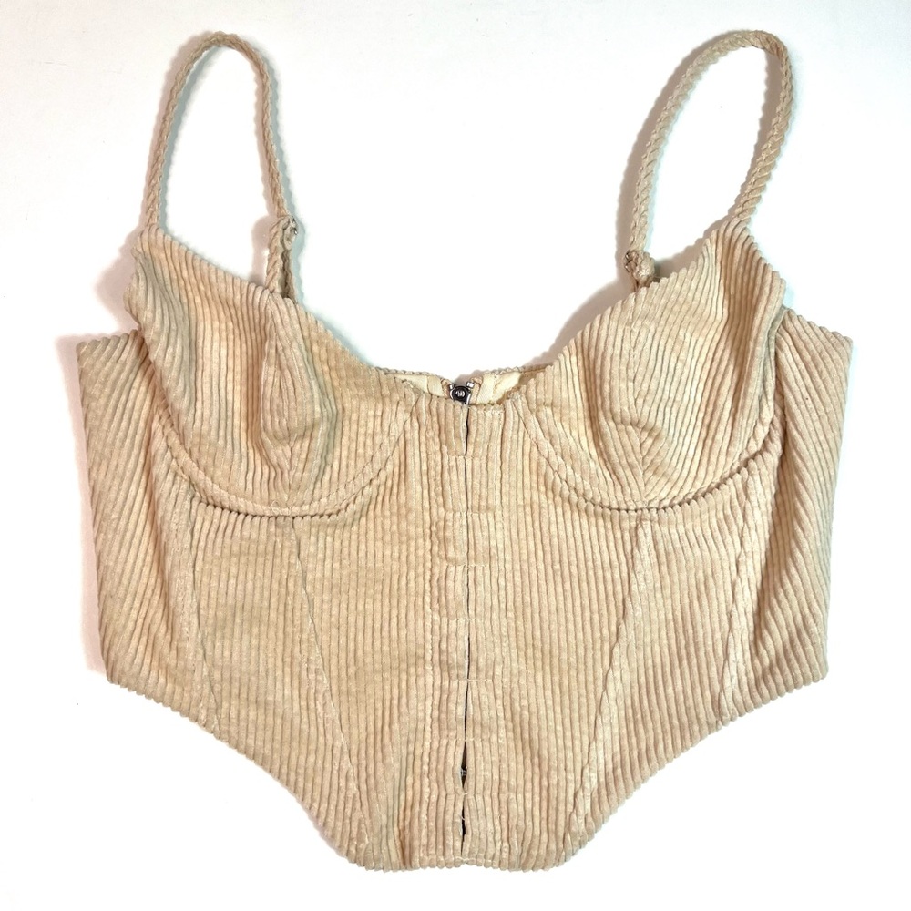 The Foxy Kind We Love Her Corduroy Corset Crop Top Size Medium - Picture 3 of 11